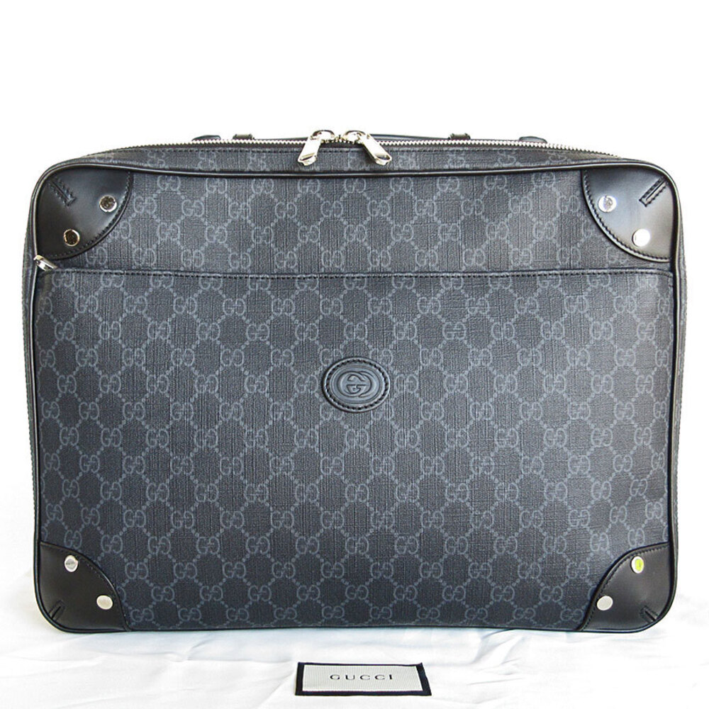 Gucci Handbag Backpack Rucksack Daypack Business Bag GG Supreme Black Gray